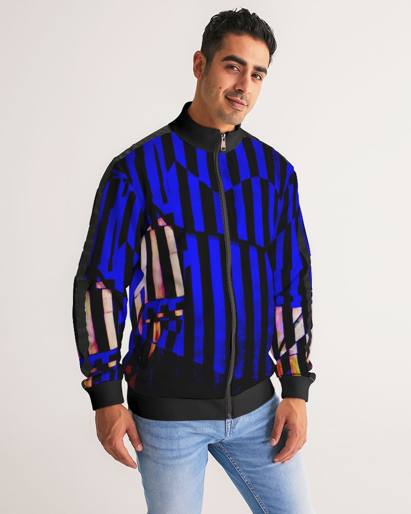 Zebra Men's Stripe-Sleeve Track Jacket